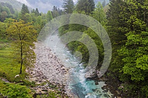 Koritnica river near Bovec village, Sloven