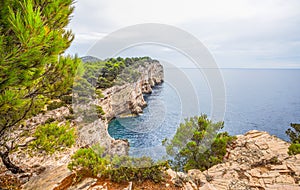 Kornati islands. Cliffs Telascica in National park Kornati, Adriatic sea in Croatia.