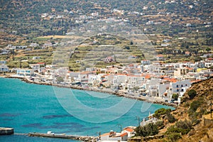 Korthi village in the south of andros island greece