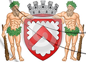 Kortrijk coat of arms West Flanders, Belgium. 3D Illustration