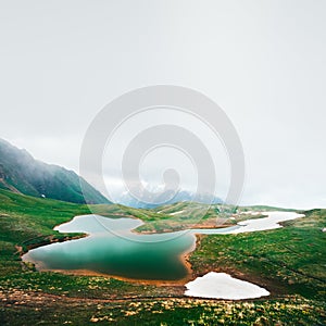 Koruldi lake Caucasus mountains on summer time