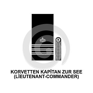 Korvetten kapitan zur see lieutenant commander rank icon. Element of Germany arm