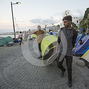 Kos island is located just 4 kilometers from the Turkish coast, and many refugees come from Turkey in an inflatable boats.