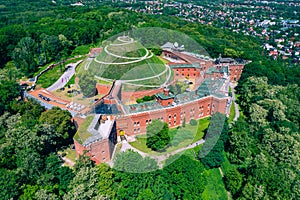 Kosciuszko Mound Kopiec Kosciuszki Aerial View. Krakow, Poland. Erected in 1823 to commemorate Tadeusz Kosciuszko photo