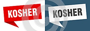 kosher banner. kosher speech bubble label set.