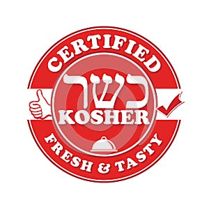 Kosher certified, fresh and tasty - printable label for food industry