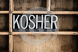 Kosher Concept Metal Letterpress Word in Drawer photo