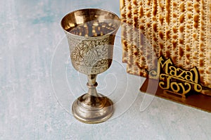 Kosher cup wine holiday matzoth celebration matzoh jewish passover bread