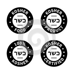 Kosher food appoved icon set