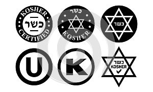Kosher food appoved icon set