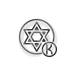 Kosher food line icon