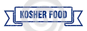kosher food ribbon. kosher food grunge band sign.