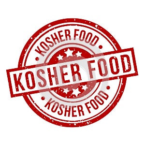 Kosher food round red grunge stamp badge