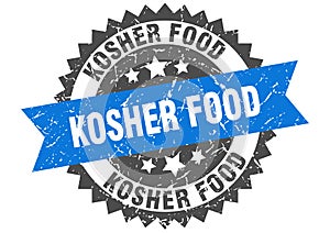 Kosher food stamp. kosher food grunge round sign.