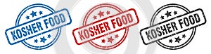 kosher food stamp. kosher food round isolated sign.