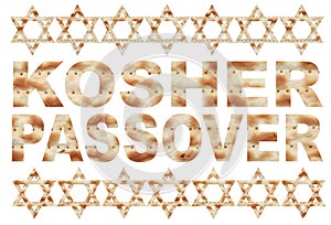 Kosher Passover text with Matzo letters