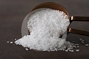 Kosher Salt Spilled from a Teaspoon