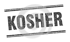 kosher stamp. kosher square grunge sign.