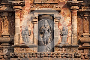 Koshta image of Lingodbhava or Shiva emerging from a linga. Airavatesvara Temple, Darasuram, Tamil Nadu, India