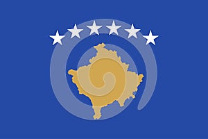 Kosovo Flag for Independence Day and infographic Vector illustration. official colors and proportion correctly.