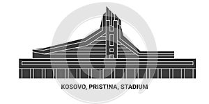 Kosovo, Pristina, Stadium travel landmark vector illustration