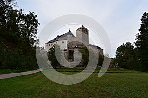 View of Kost Castle from the valley, Czech Republic