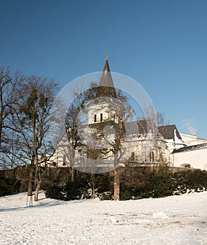 Kostel Povyseni svateho Krize church in Karvina city in Czech republic