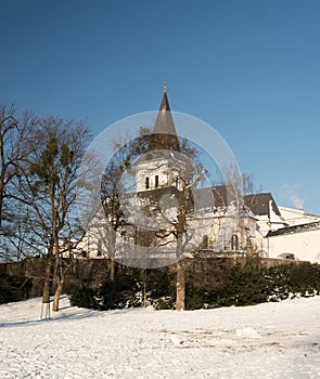 Kostel Povyseni svateho Krize church in Karvina city in Czech republic photo