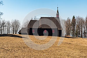 Kostel sv. Antonina Paudanskeho on Prasiva in Moravskoslezske Beskydy mountains in Czech republic photo