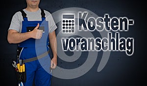 Kostenvoranschlag in german quotation with calculator and craf