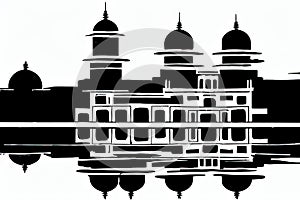 Kota Bharu, Kelantan, Malaysia. Black & White City Logo. Generative AI. photo
