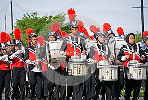 School Children Marching Band During Malaysia Independence Day