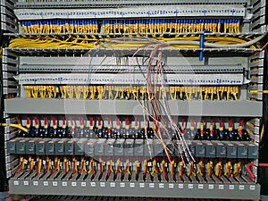 Electric circuit with parts in low voltage switchboard.