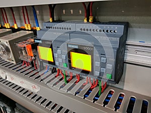 Low voltage switchboard interior with electrical parts