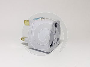 Kota Kinabalu,Sabah / MUniversal 3 & 2 pin plug travel adapter isolated on white background.