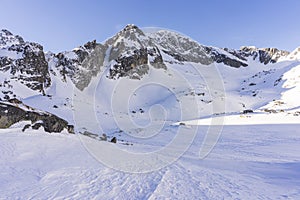 Kotlina Piatich Spisskych plies in winter. Tatra mountains. Slovakia