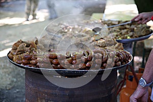 Kotlovina, traditionally prepared meal in northern Croatia