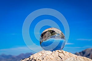 Kotor Bay landscape in a crystal ball