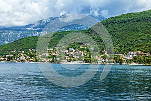 Kotor bay, Montenegro. Panoramic view on town