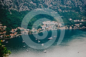 Kotor bay from the peak of Lovchen mountain in Kotor