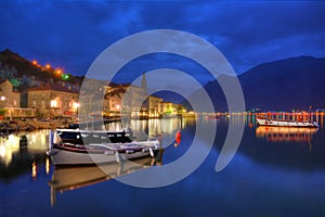 Kotor bay and Perast in Montenegro - night picture 2 photo