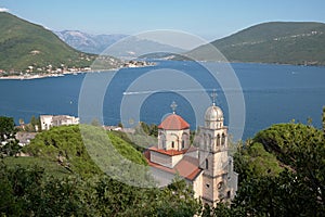 Kotor Bay And Savina Monastery In Herceg Novi, Montenegro
