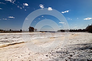 The Kotorosl River in Yaroslavl during the spring ice drift.