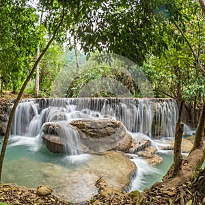 Kouangxi waterfall or Kung Si Waterfall. Luang Prabang, Laos
