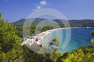 Koukounaries beach at Skiathos island in Greece