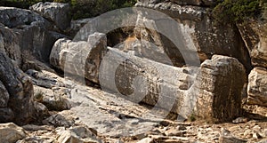 Kouros statue in Naxos island in Greece