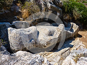 Kouros statue near Apollonas village