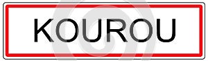 Kourou city traffic sign illustration in France