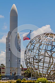 Model of Ariane 5 space rocket