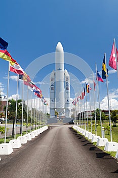 Model of Ariane 5 space rocket